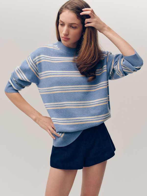 Fabian Crew Sweater - Skyline Multi Stripe